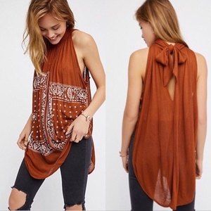 Free People Rust Brown Tunic Top